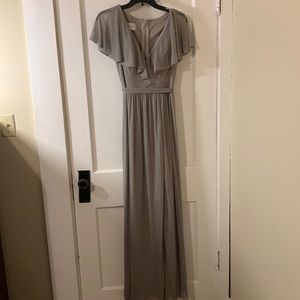 Gray Azazie Chiffon Bridesmaid Dress
